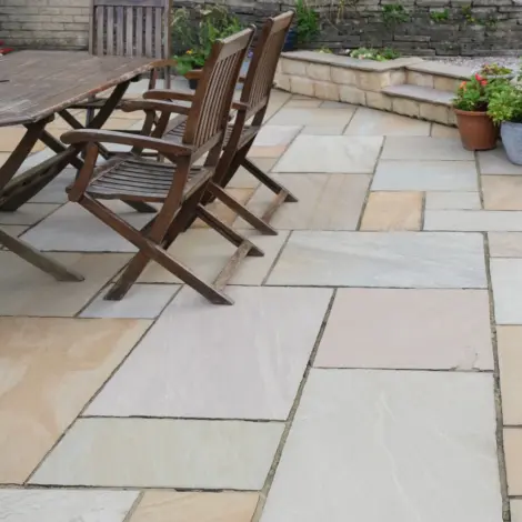 Harvest Classicstone patio paver showcasing warm tones and natural textures, perfect for enhancing outdoor spaces with timeless elegance.