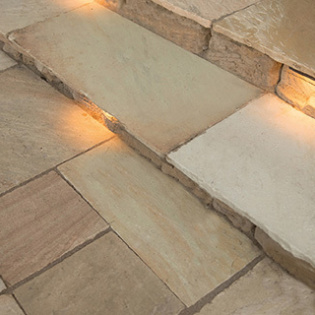 Golden Fossil Sandstone Steps