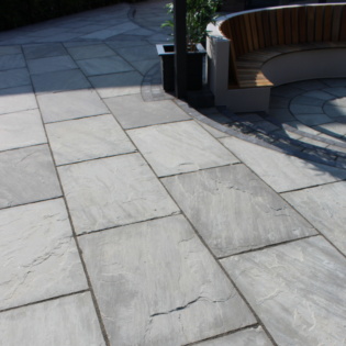 Gray Jointing Compound with Promenade Pavers