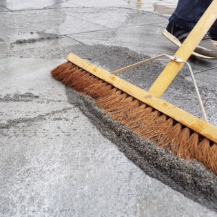 Jointing Compound Being Brushed In