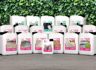 A variety of Pavetuf eco-friendly cleaners and sealers for maintaining natural stone hardscapes.